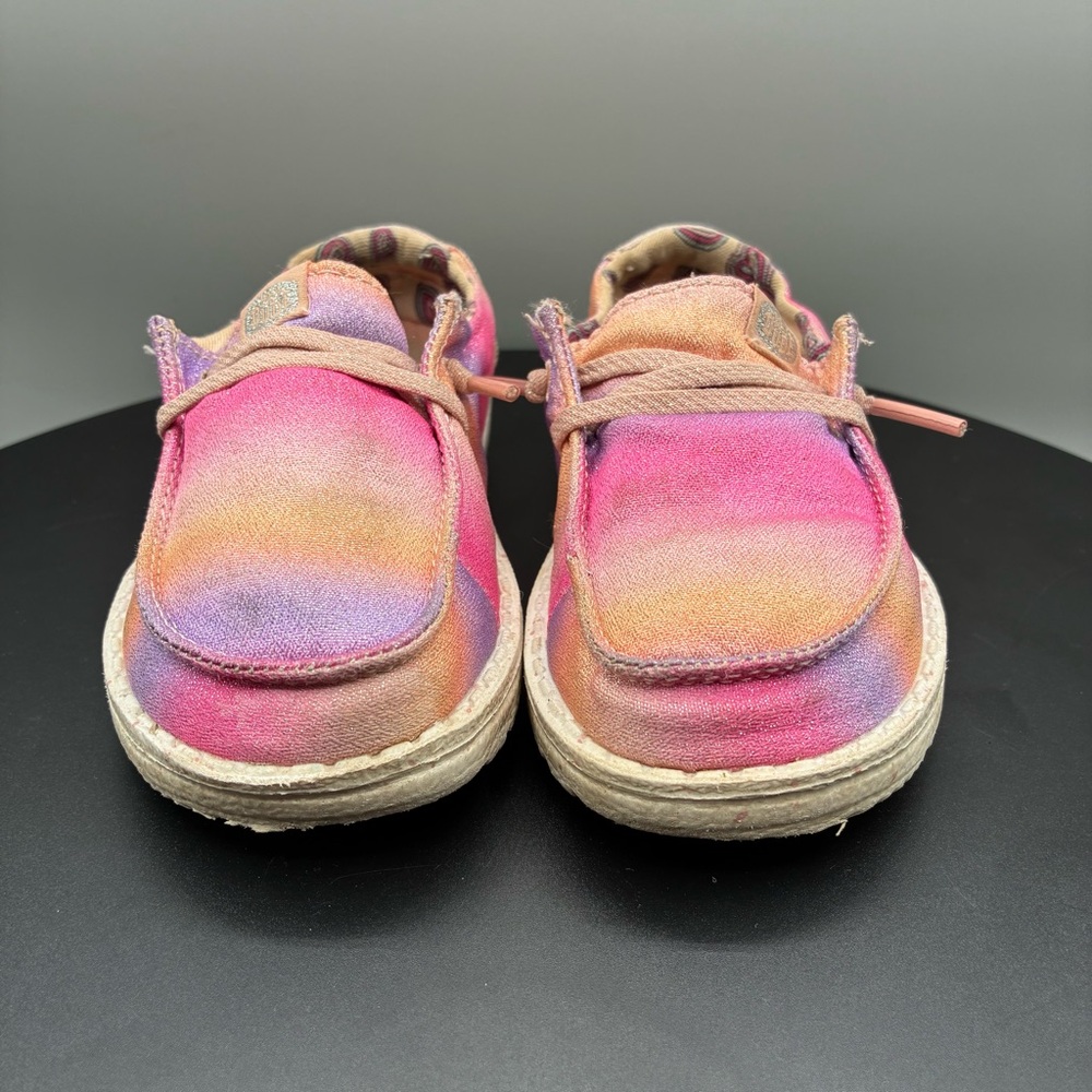 Hey Dude Wendy Sparkle Star TD 8 Girls Pink Multi Slip On Loafers - Picture 4 of 10